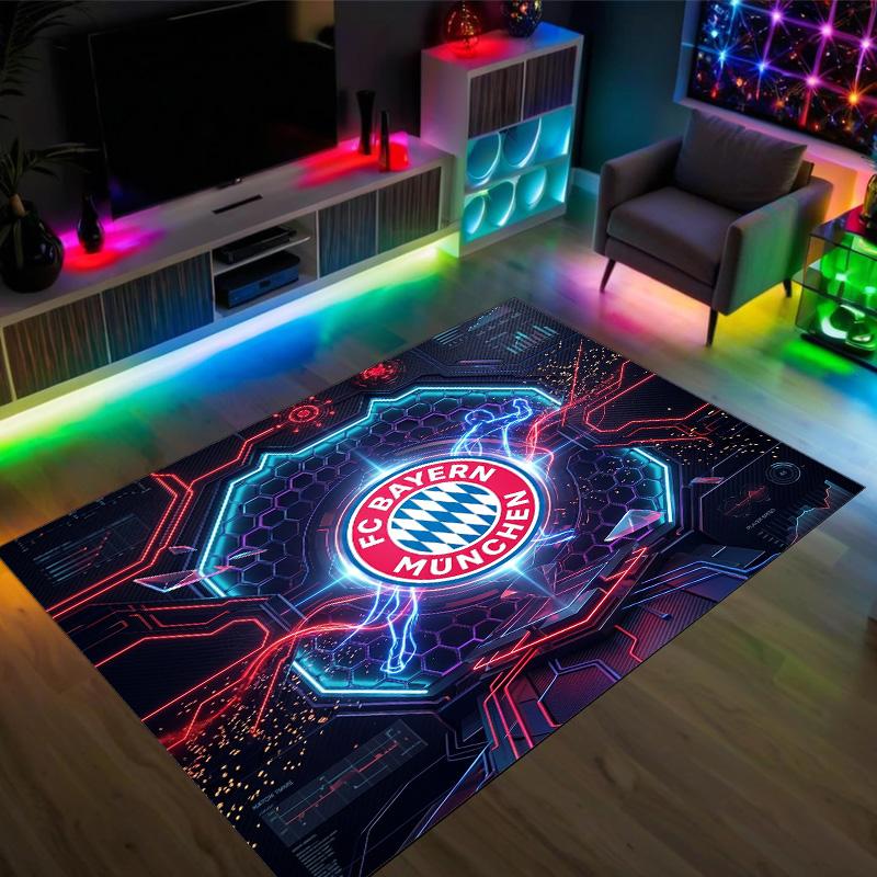 Bayern Munich Design Crystal Velvet Carpet Cozy Non?Slip Printed Rug For Bedroom Living Room Entrance