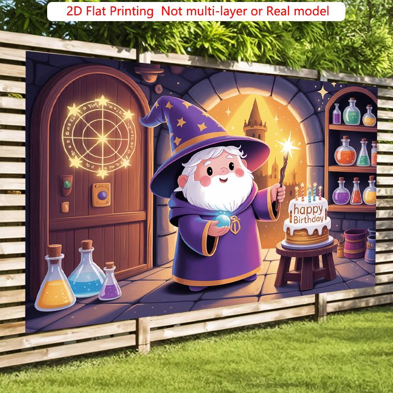 Party Backdrop Flat Magical Wizard Hanging Backdrops Parties Events Celebration Photo Booth Birthday Party Decor