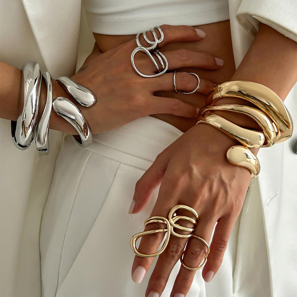 Zimny Wiatr Metal Gładka Powierzchnia Bransoletka Przytulanka Bransoletka Osobowość Trend Bransoletka Wiosenna Kobiety