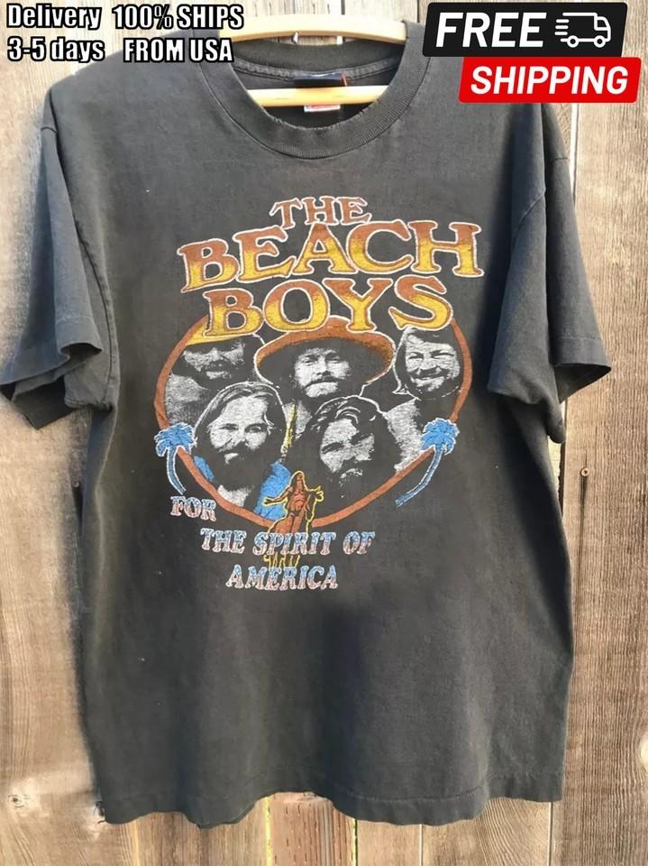 Vtg The Beach Boys The Spirit of America T Shirt Band Tour Charcoal NH15260 XL
