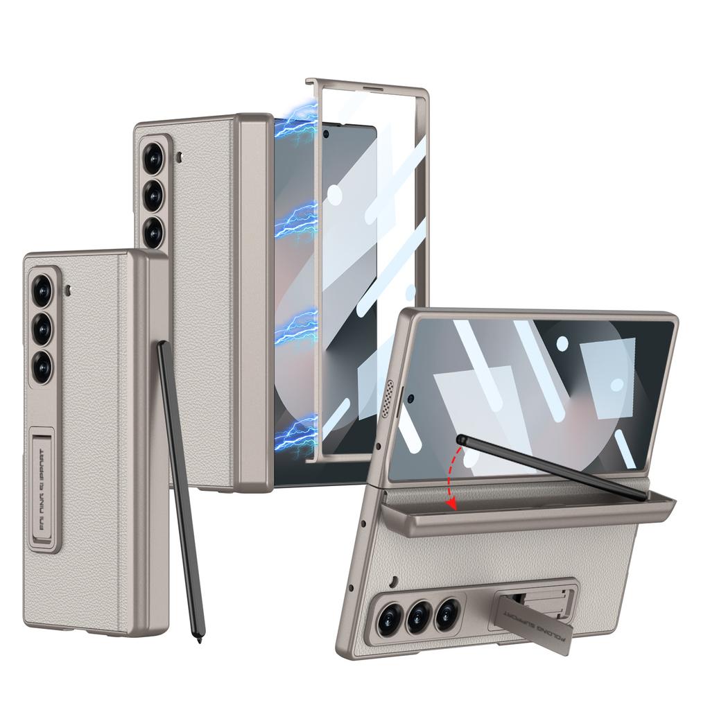 Suitable for Samsung Fold6 Mobile Phone Case Full Inclusive Anti Fall Magnetic Suction Hinge Folding Screen Pen Case Shell Film Integrated Set