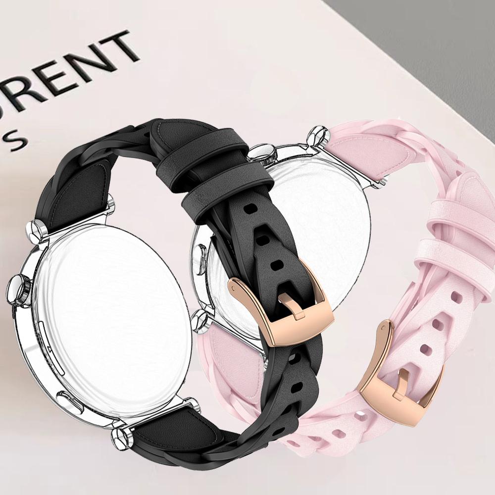 18mm Watch Strap For Garmin Venu 2S/3S Vivoactive 4S/Vivomove 3S Artificial Leather Forerunner 265S 255S Replacement Bracelet