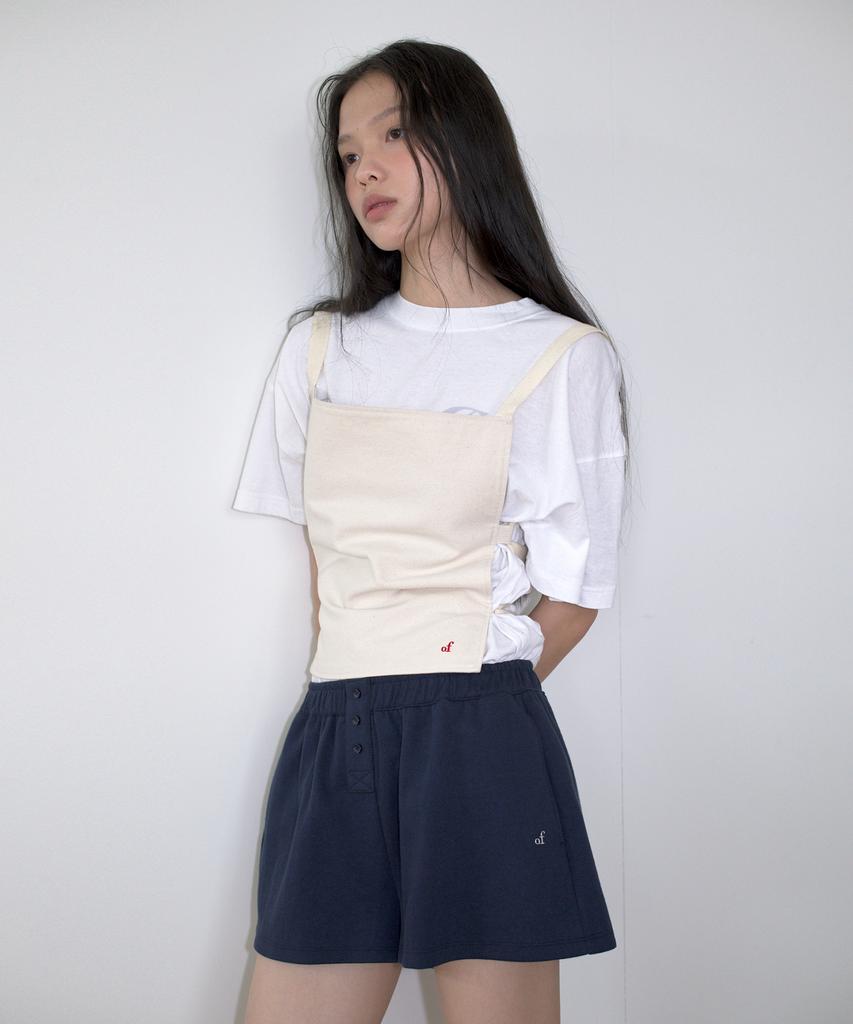 Obeodyupeulleeo Button Pointed Shorts_Navy