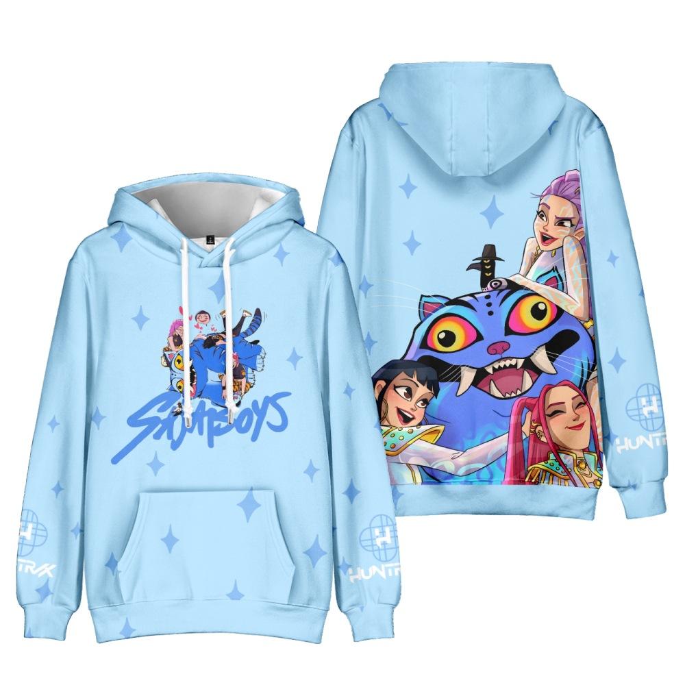New Fashion KPop Demon Hunters Cartoon Print Clothes Streetwear Men Hoodies Sweatshirt Casual Hooded Long Sleeve Pullover Tops