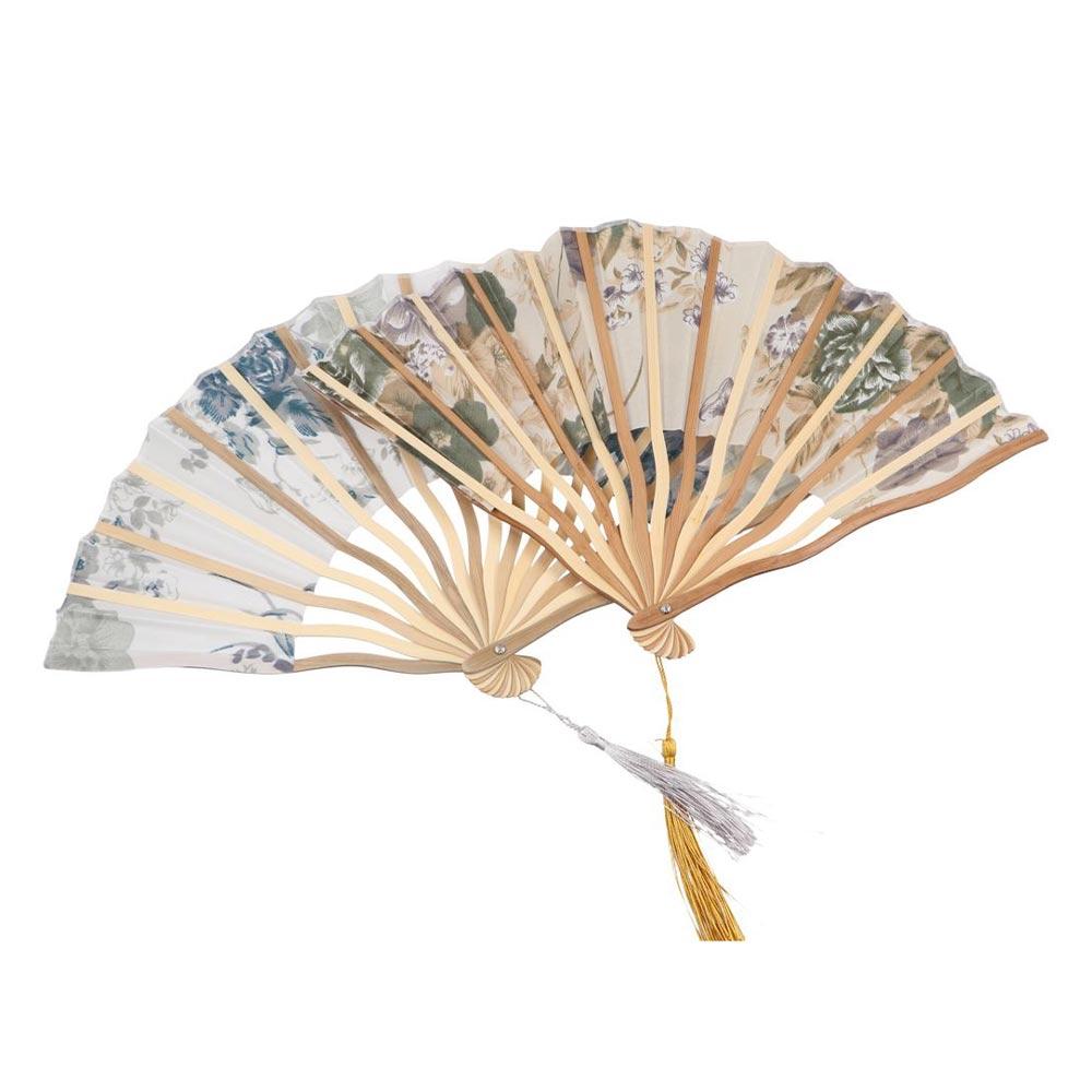 High Quality Silk Folding Fan Classical Hand Fold Fan Tassel Folding Fan  Female
