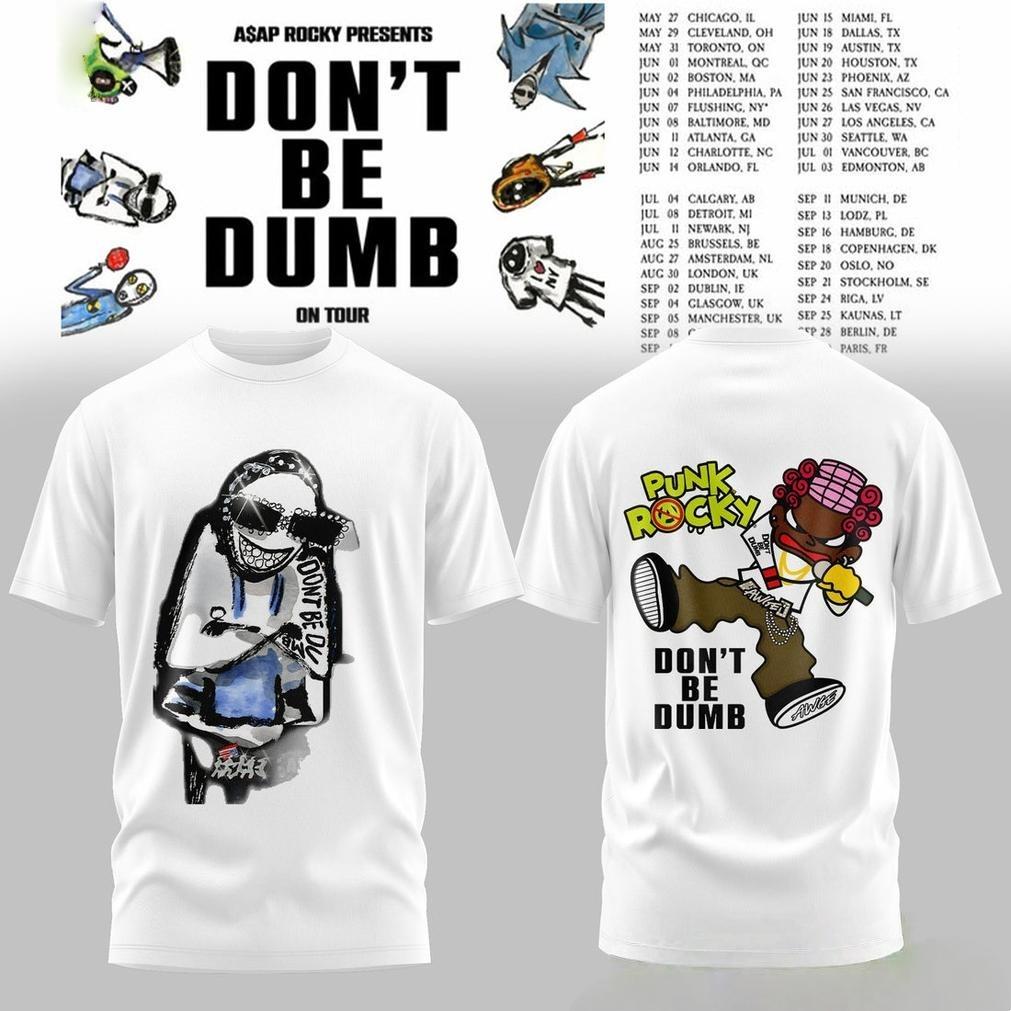 ASAP Rocky Dont Be Dumb World Tour 2026 Graphic Merch Tshirt 100Cotton Unisexs Unisexs Y2k Popular Oversized Tshirt Casual Tee