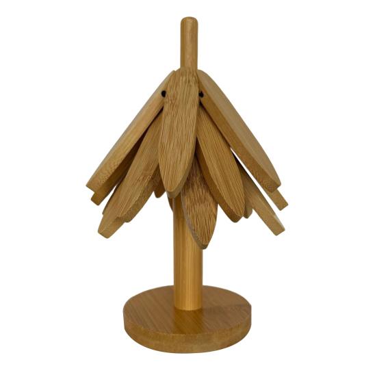 3/4/5Pcs Placemat Christmas Tree Design Bamboo Table Cushion Coaster Set High Temperature Resistant Insulation Mat