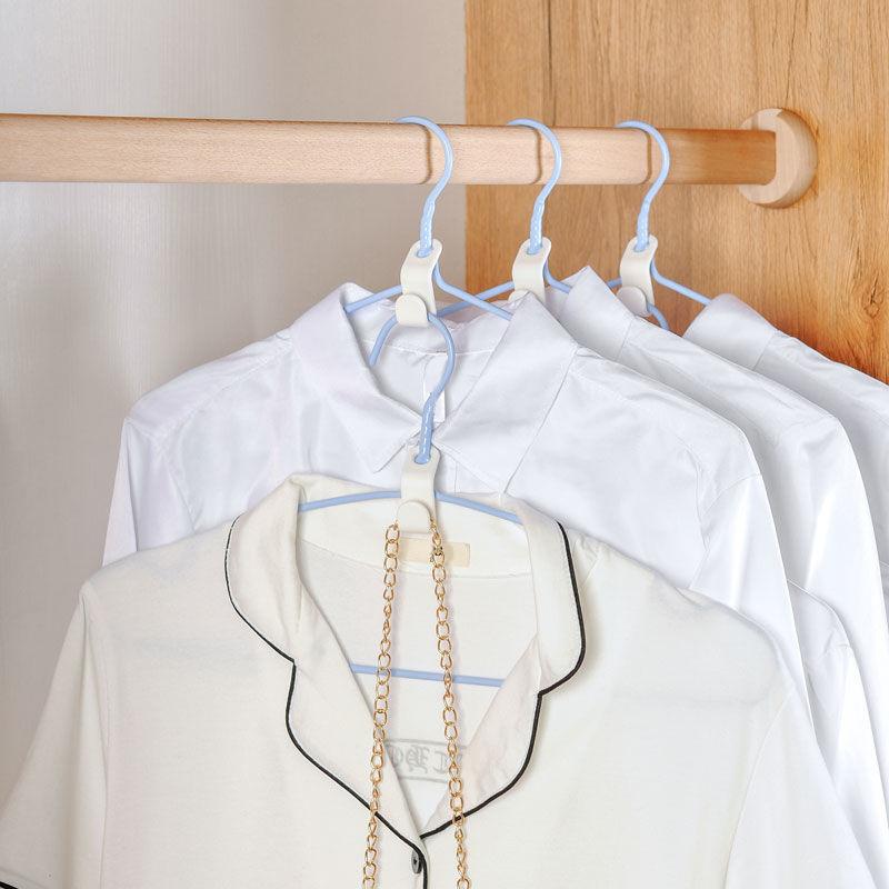 Mini-Kleiderbügel für den Kleiderschrank, Verbindungsbügel, sparen Platz im Kleiderschrank, zum Anschließen, kaskadierender Kleiderbügel aus Kunststoff, Kleideraufbewahrung zu Hause