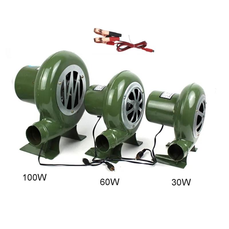12V BBQ Fan Electric Blacksmith Forge Blower Grill Fans Charcoal Chimney Starter 12V Clips 30W/ 60W/ 100W