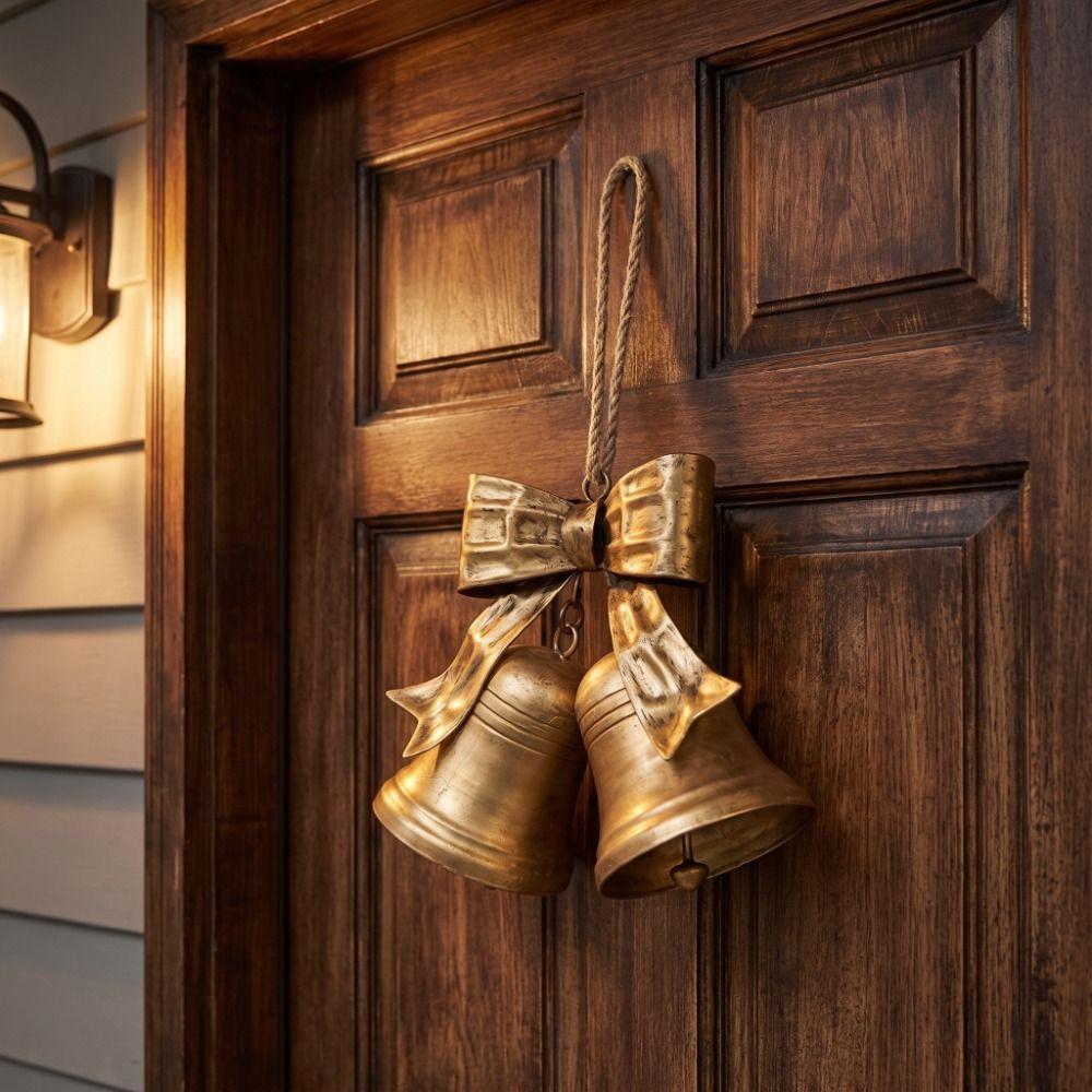 Heimdeko Weihnachtsglocke Dekoration Schleife Glocke Hängende Ornamente Vintage Glocke Anhänger Wand