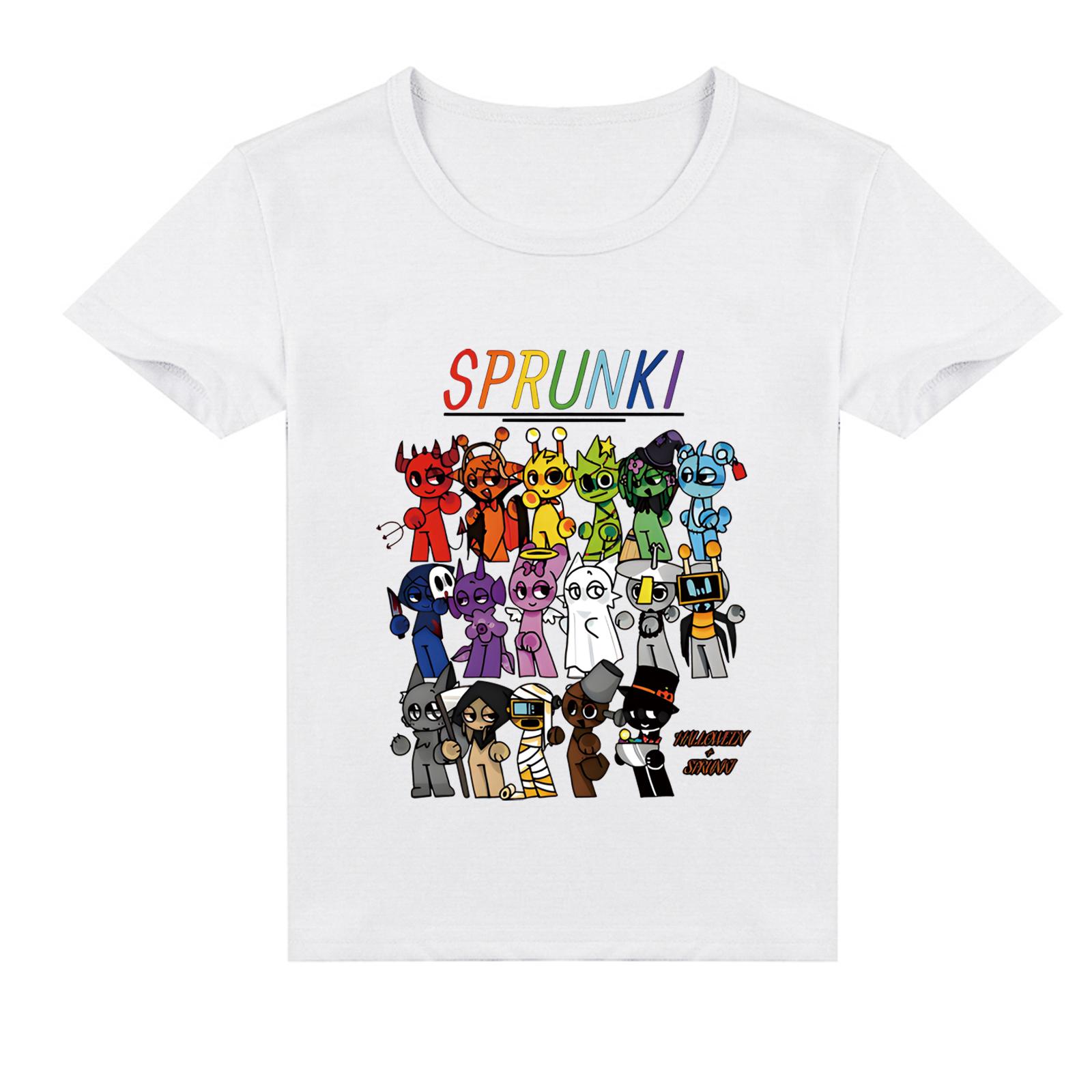 Футболка детская 2D Футболка Sprunki детская с коротким рукавом 160 белый