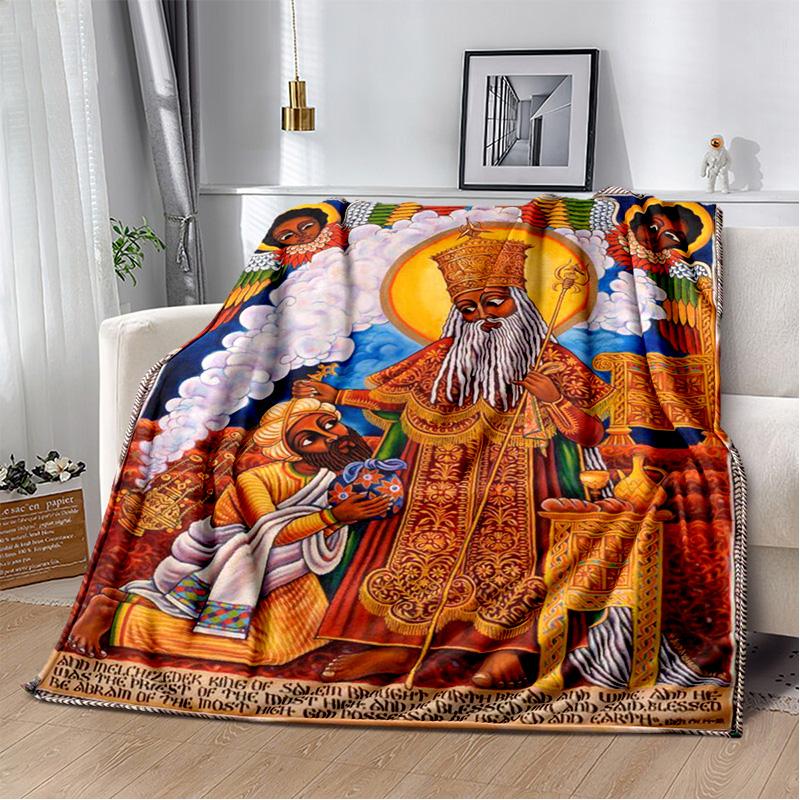 Ethiopian Painting Art Africa Blanket,Soft Throw Blanket for Home Bedroom Bed Sofa Picnic Travel Office Rest Cover Blanket Kids