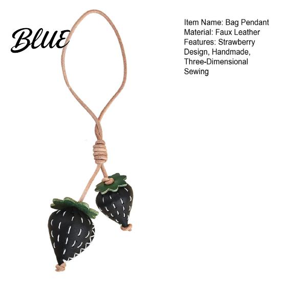 Energetic Red Bag Pendant Handmade Three-Dimensional Sewing Strawberry Design Keychain