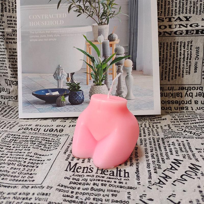 Bougie Parfumée Fesses 3D Moule en Silicone pour Bougie Corporelle Forme de Fesses 3D pour Bougie d'Aromathérapie Sculpture en Plâtre Outil d'Artisanat DIY