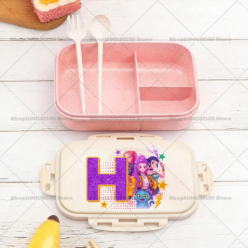 Kpop Loveci Démonů Chlapec Dívka Krabička na oběd Anime Přenosné Bento Boxy Student Hermetická Nádoba na potraviny Jednovrstvá Kapacita Dětský Dárek