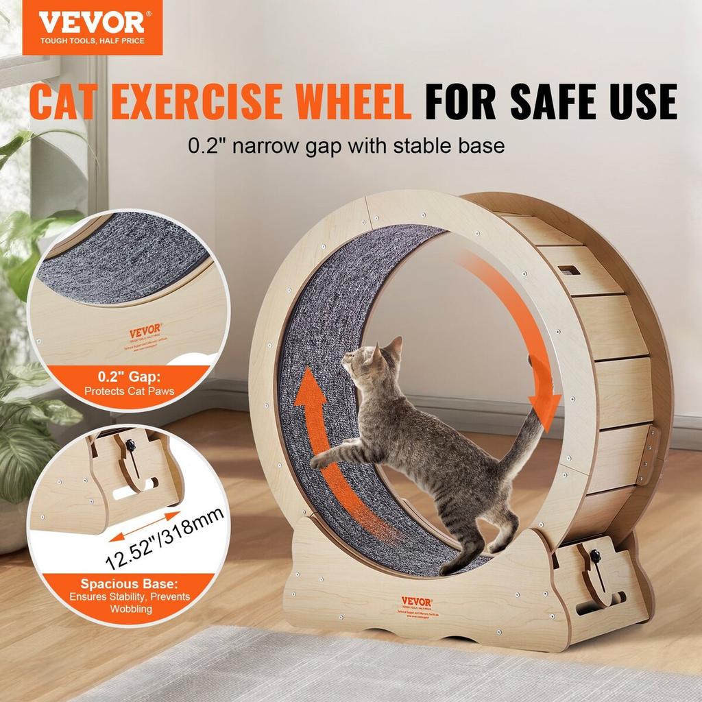 Cat Exercise Wheel Large Cat Treadmill Wheel for Indoor Cats 29.5 Inch