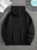 Clean Minimal Milano City Text Men Hip Hop Sports Hoodie, Italy Letter Front Pattern, Soft Loose Daily Sweatshirt