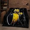 Set Batteria Classico Strumenti Musicali Rock Coperta in Flanella, Coperta Plaid Ultra Morbida per Casa Camera da Letto Letto Divano Copertura Regalo per Bambini