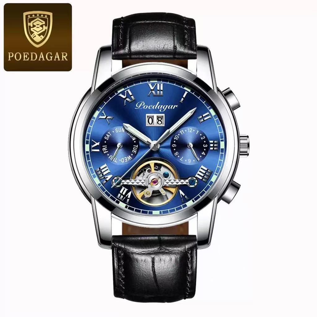TikTok Trending Men's Automatic Waterproof Stainless Steel Luminous Skeleton Watch