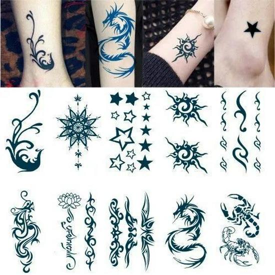 Evil Power Tattoo Sticker: Supernatural Demon Trap Pentagram Flame