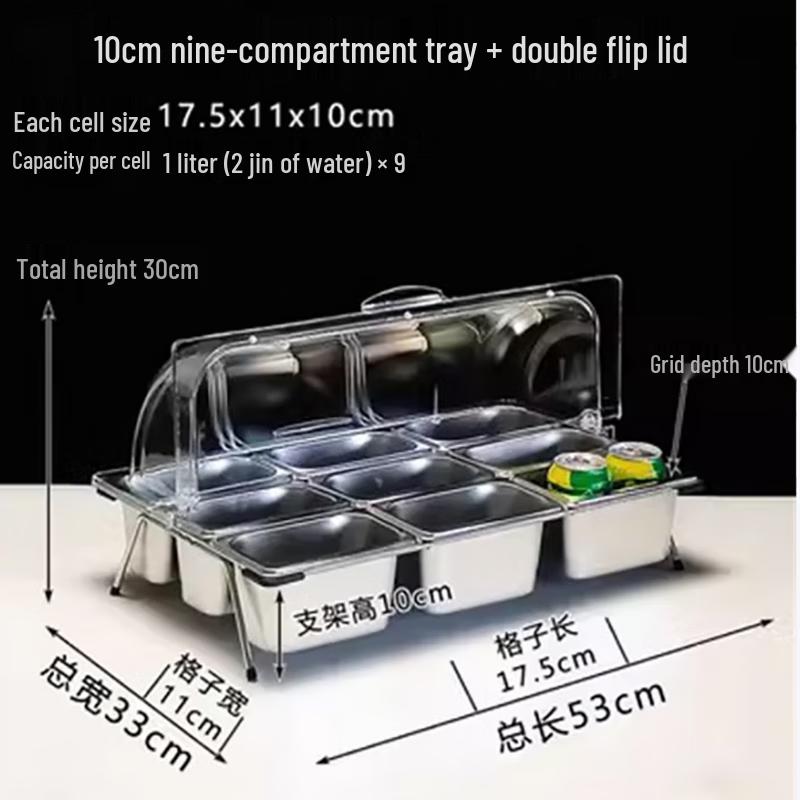 Fenfei Stainless Steel Buffet Food Pan with Lid and Stand
