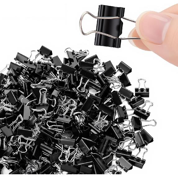120 Pack Mini Binder Clips, Black Binder Clips, Small Paper Clips 15mm 5/8 Inch. Micro Size Office Clips for Home School Office and Business.