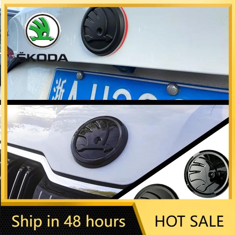 JIYQ3 For Skoda ABS Car Front Hood Cover Emblem Sticker for Skoda Rapid Kodiaq Karoq Superb Kamiq Rapid Octavia Spaceback Auto Badge A