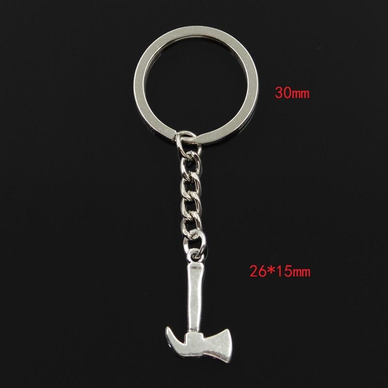 

Модный брелок для ключей 30 мм, металлический брелок для ключей, ювелирные изделия, античное серебро, цветное покрытие, пожарный топор, топор 26x15 мм, кулон серебряный