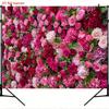 1pc, 2D flat, polyester floral banner - fiery pink and red rose background - photo background, anniversary, general use, wsj