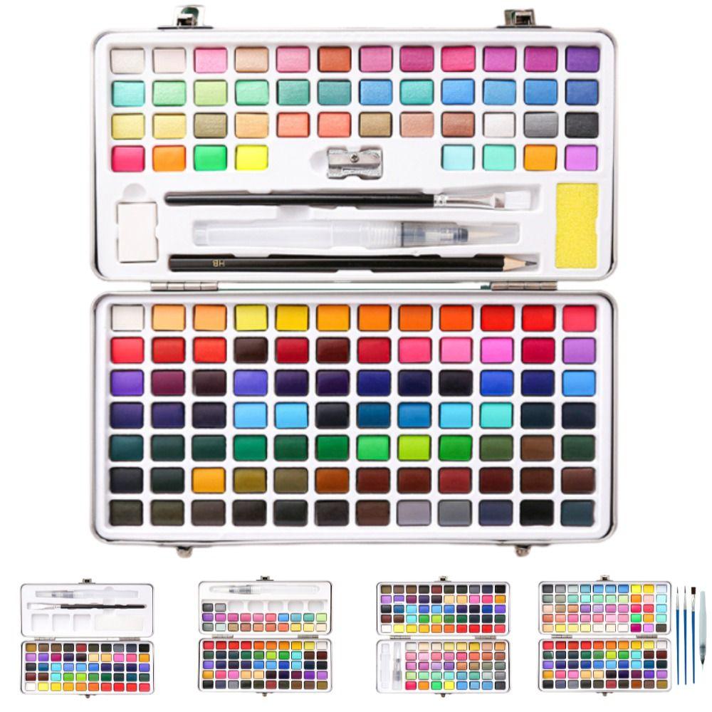 Portable Watercolor Pigment Kit Professional DIY Painting Kit Foldable Travel WaterColor  Nail Art