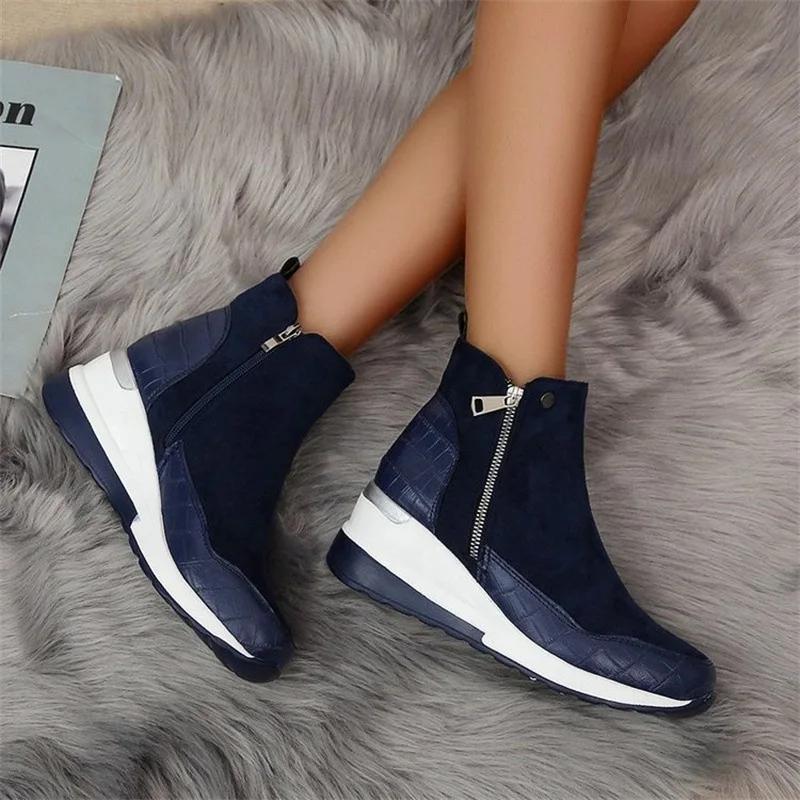 Fashion Winter Ladies Shoes New Arrival  Warm Womens Boots Platform Snow Ankle Boots for Girls Wedge Heels for Women