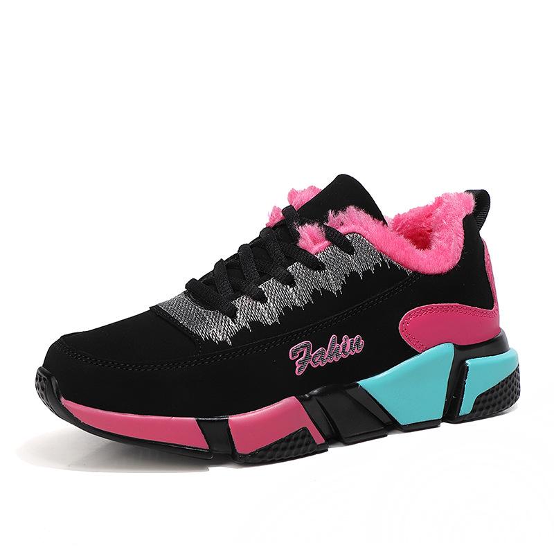 Autumn and Winter New Versatile Casual Shoes Non-slip Trend Sports Velvet Warm Cotton Shoes Student Shoes