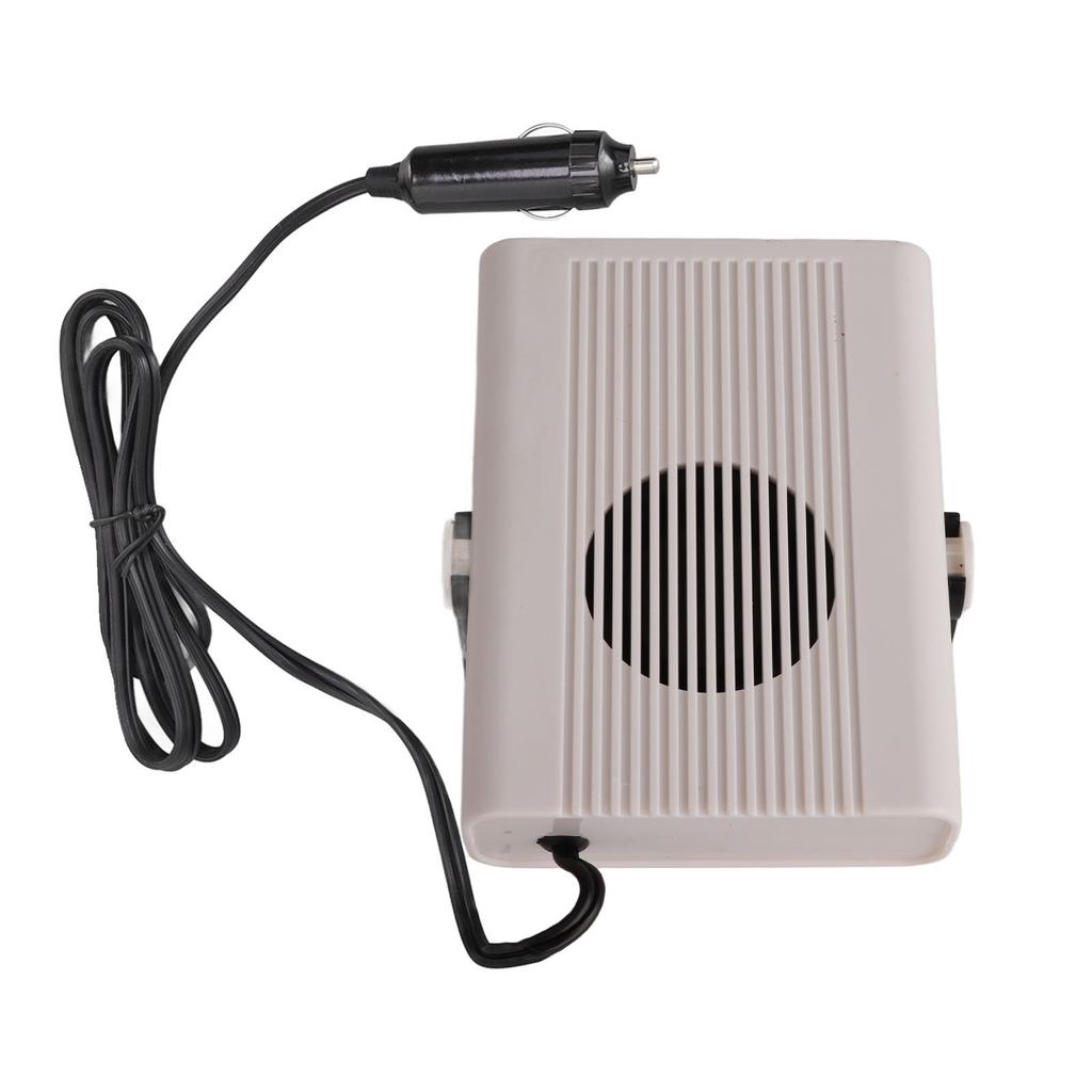Car Heater 360 Degree Rotating Quick Heating Portable Cigarette Lighter Defogger Defroster for Truck 24V White