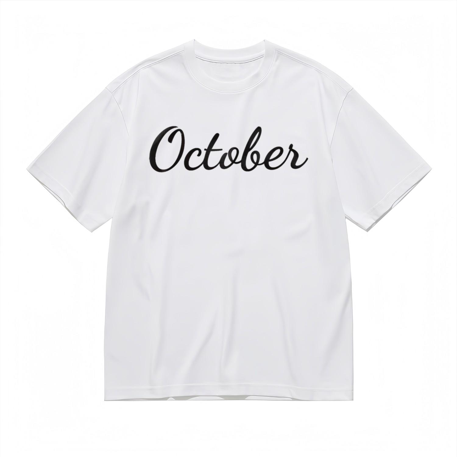 Women s Soft Breathable All Season Classic T-Shirt Mens Womens Tees Top October Graphic Tee 2XL