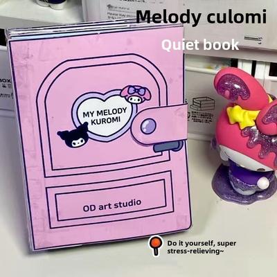 Tichá kniha DIY Sanrio Vystřihovací Kuromi Melody Hračka Kniha Domácí Kompletní sada Vystřihovací Tichá kniha