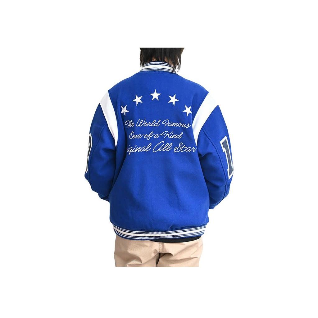 New Converse Baseball Jacket Men's Blue 10026725-A03