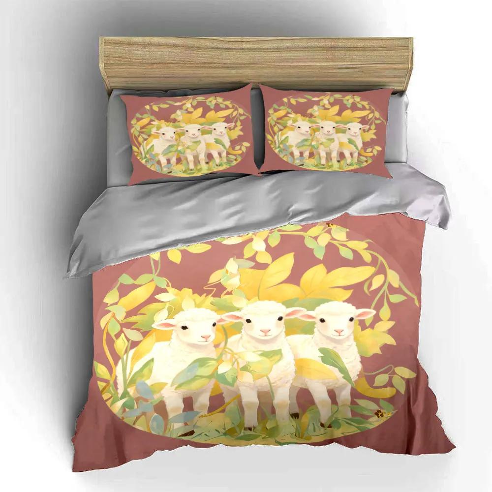 "Pastoral Sheep Art Set" Soft Comfortable Duvet Cover Bedding Set Included 1*Duvet Cover & 2*Pillowcases gift