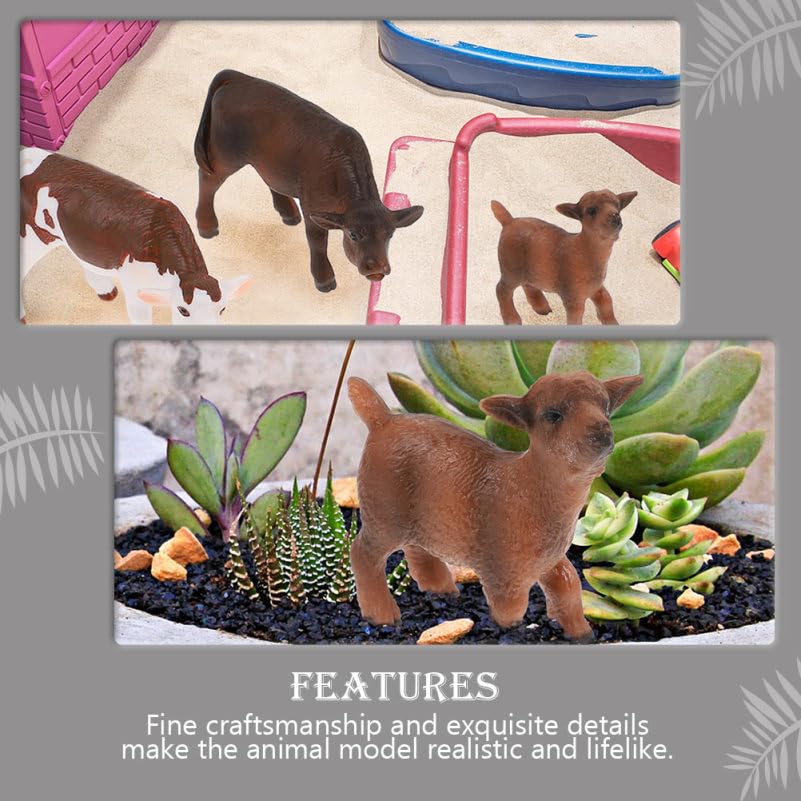 Vaguelly 5-Piece Farm Animal PVC 2.95-Inch Mini Animal Models, Kids Toys, Great for Home Decor and Photo Props