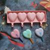 Ice Cream Mold Heart Shape Silicone Popsicle Form Maker  Lolly Moulds  Cube Tray for Party Bar Decoration Fondant Molds
