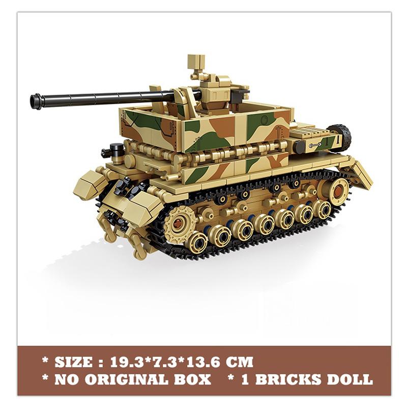 WW2 Classic Anti Tank Building Blocks Army Weapon Toys Military Armored Cars MOC Bricks Tank Model Adult Children New Year Christmas Gifts