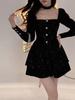 Weihnachtsrot Elegantes Samtkleid Damen Frankreich Designer Vintage Minikleid Weiblich Koreanische Mode Party Y2k Kleid Winter 2026