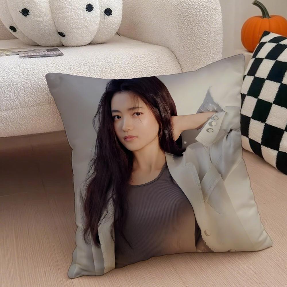 Talented Korean Beautiful Actress KKim Taeri Cushion Cover Throw Pillow Cover Hidden Button Durable Polyester Chair Cushion