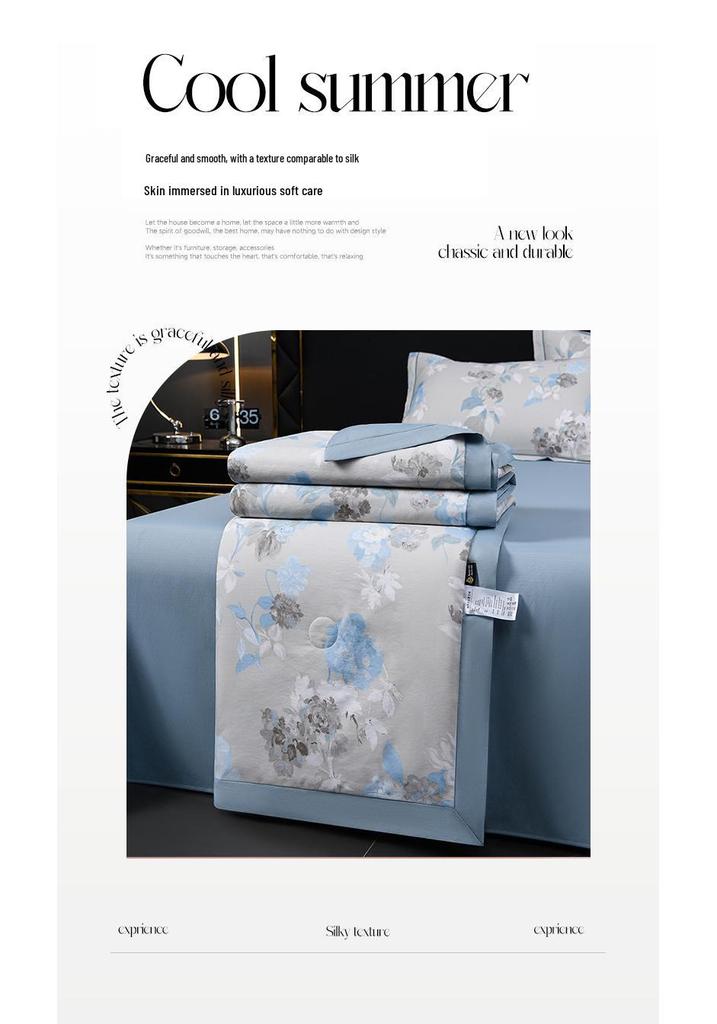 Washable Tencel Summer Cool Quilt Set - Silk, Thin, Perfect for Napping or Air Conditioning.