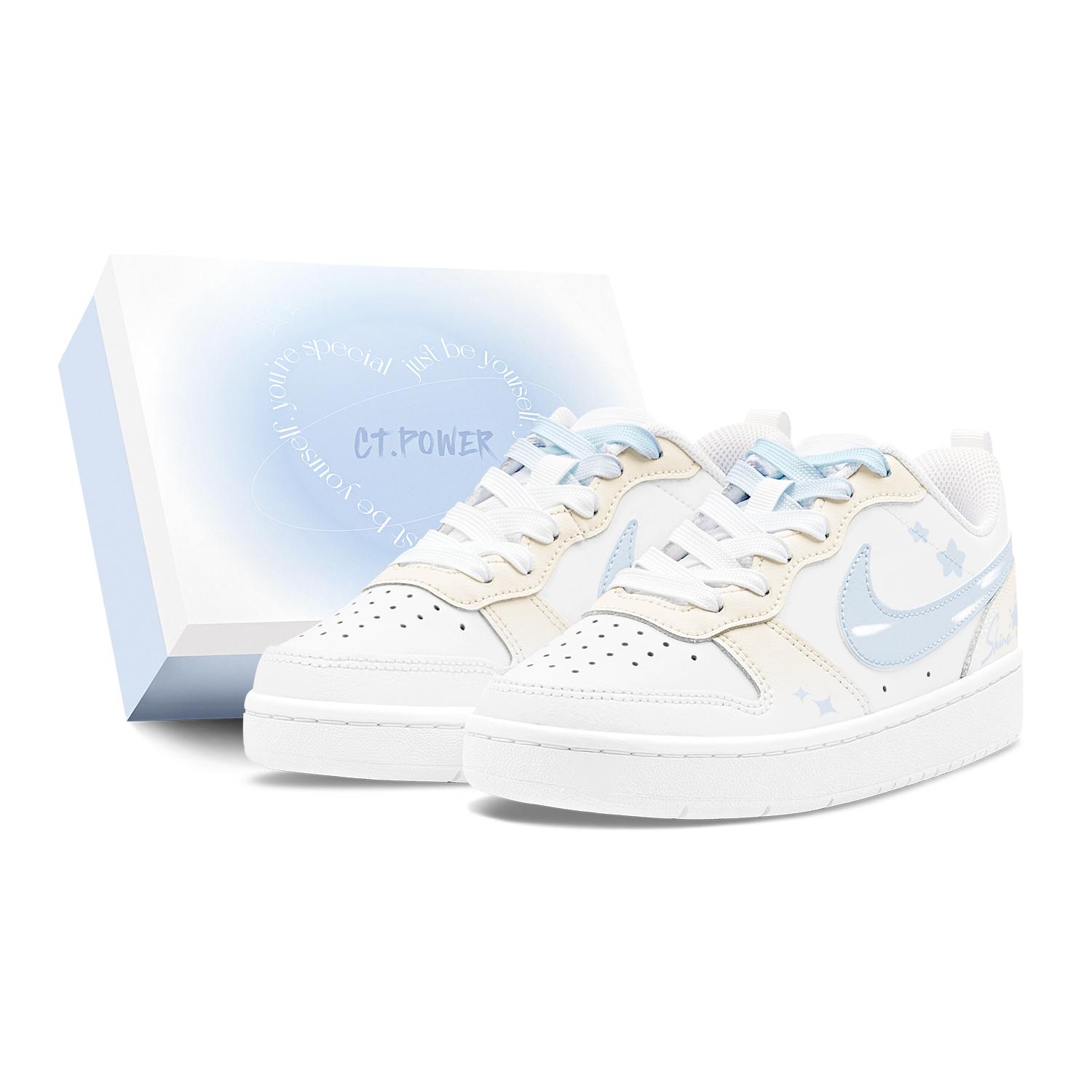 

Nike Court Borough Romantic Spring, Sea Salt Star, Couple s, Refreshing Abrasion Resistant Slip Resistant Low top BQ5448-100(Team1655-S-BOX) 39