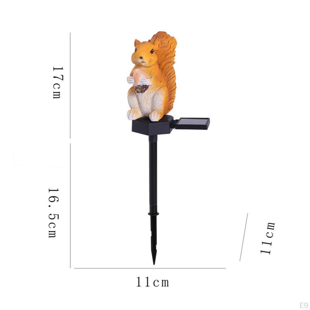 Animal Statue Led Lights Decor Housewarming Gift Solar Garden Stake Resin Figurine for