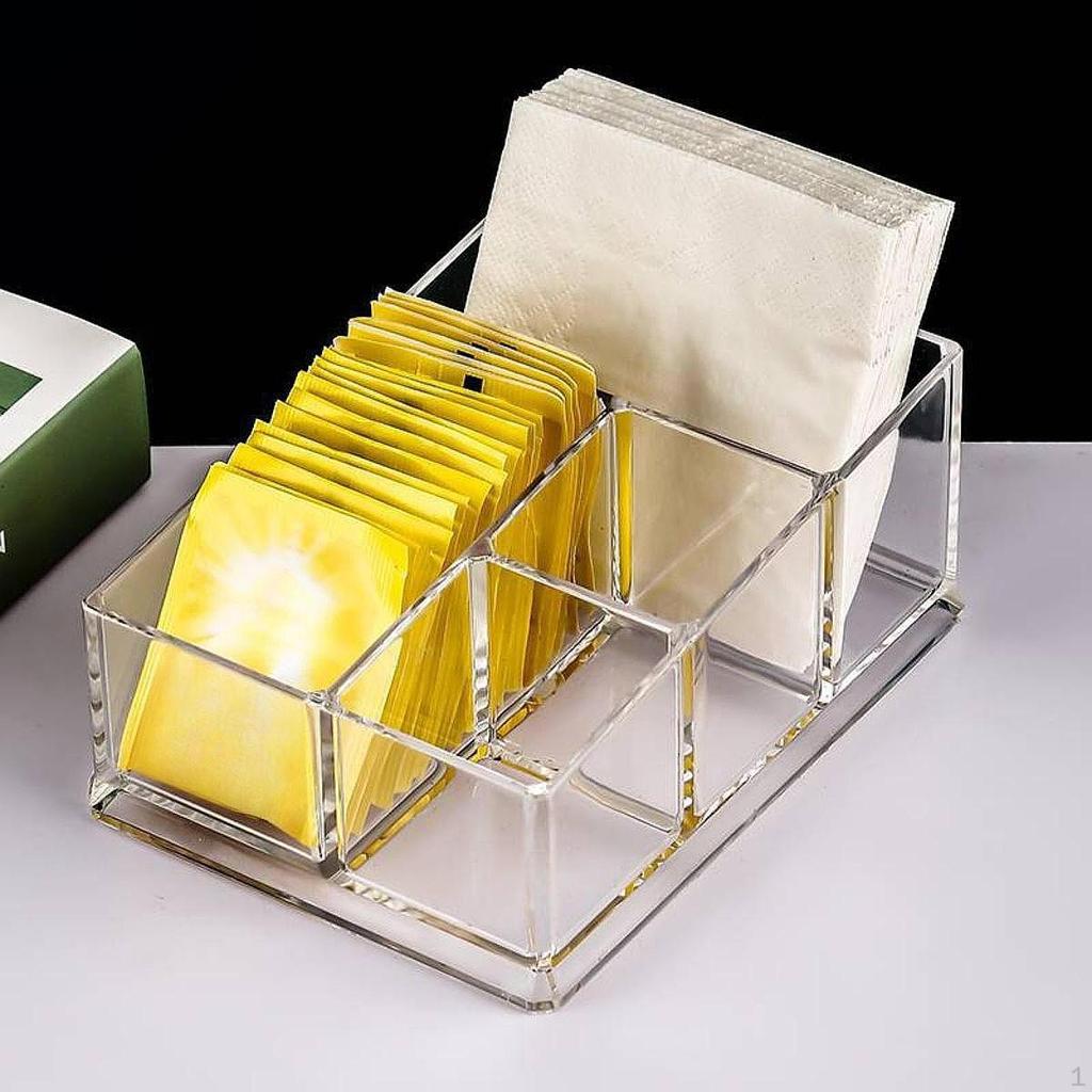 Acryl Zuckerpäckchenhalter Visitenkarten Krimskrams Sachets Teebeutel Schüssel Aufbewahrungsbehälter