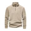 [Warmcool] Men's Golf Wear, Winter Fleece Lined Top, Long Sleeve, Large Size, Fluffy, High Neck Fleece, Cold Weather Room Wear, Half Zip, Casual