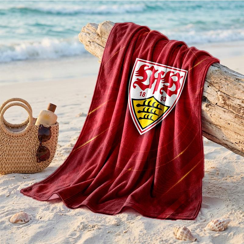 Asciugamano da Spiaggia Morbido ad Asciugatura Rapida Tema VfB Stuttgart?Asciugamano Asciutto Per Vacanze Estive Al Mare Nuoto