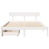 Vidaxl Bed Frame Without Mattress, White, 160X200 Cm, Solid Pine Wood