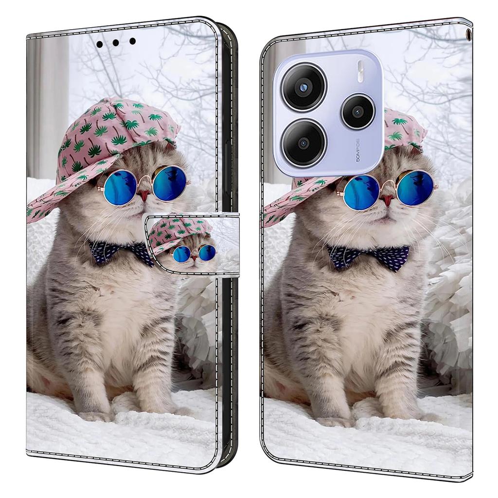 For Xiaomi Redmi Note 14 5G Wallet Case Pattern Printing Stand Leather Flip Phone Cover